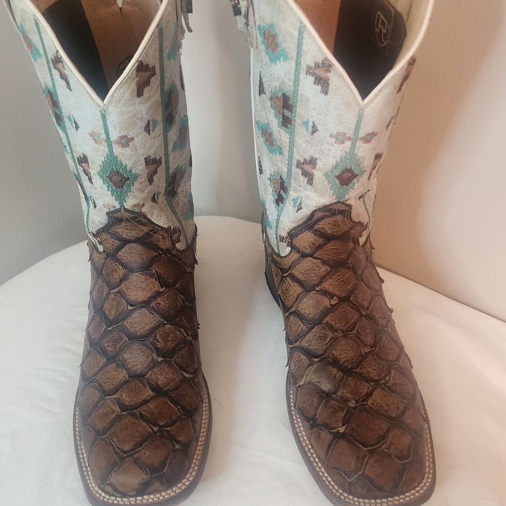 Roper Women's Heeled Boots with Snakeskin Pattern